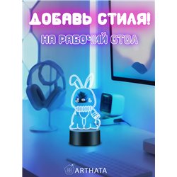 Детский Светильник ночник декоративный Зайчик в шарфике