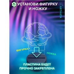 Светодиодный ночник космос фигурка Планета в облаках
