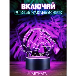 Светодиодный ночник космос фигурка Планета в облаках