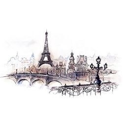 Париж - Фотообои Иллюстрации - Модульная картины, Репродукции, Декоративные панно, Декор стен
