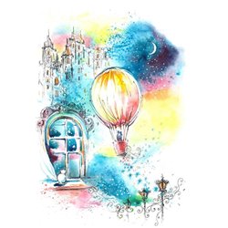воздушный шар - Фотообои Иллюстрации - Модульная картины, Репродукции, Декоративные панно, Декор стен