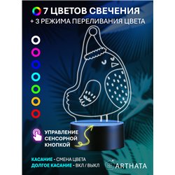 Детский ночник новогодний на батарейках Птица колпаке