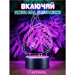 Детский ночник новогодний на батарейках Птица колпаке