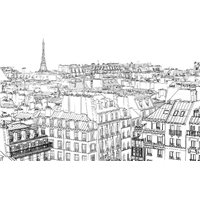 черно-белый рисунок города - Фотообои Иллюстрации