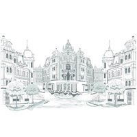 рисунок города карандашем - Фотообои Иллюстрации
