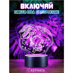 Детский Ночник космонавт с шарами светодиодный на батарейках