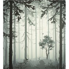 Картина на холсте по фото Модульные картины Печать портретов на холсте туман в лесу - Фотообои Иллюстрации