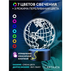 Светодиодный светильник ночник детский фигурка 3д планета