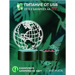 Светодиодный светильник ночник детский фигурка 3д планета