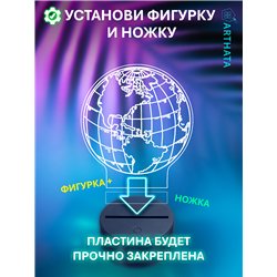 Светодиодный светильник ночник детский фигурка 3д планета