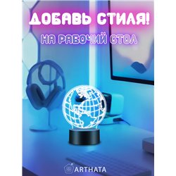 Светодиодный светильник ночник детский фигурка 3д планета