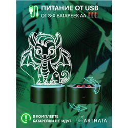 Ночник-светильник светодиодный фигурка дракона символ года