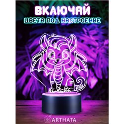 Ночник-светильник светодиодный фигурка дракона символ года