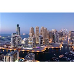 Сумерки над Дубаи - Фотообои Современный город|Дубаи - Модульная картины, Репродукции, Декоративные панно, Декор стен