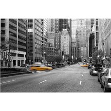 Картина на холсте по фото Модульные картины Печать портретов на холсте Такси Нью-Йорка - Черно-белые фотообои