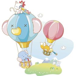 Воздушные шары - Фотообои детские - Модульная картины, Репродукции, Декоративные панно, Декор стен