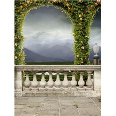 Картина на холсте по фото Модульные картины Печать портретов на холсте Цветочная арка - Фотообои терраса