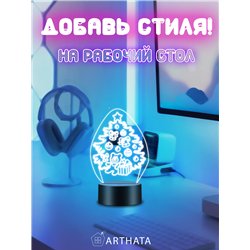 Детский ночник новогодний на батарейках елка и подарки
