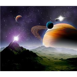 Сатурн и планеты - Фотообои Космос - Модульная картины, Репродукции, Декоративные панно, Декор стен