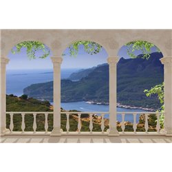 Пейзаж на горы - Фотообои терраса - Модульная картины, Репродукции, Декоративные панно, Декор стен