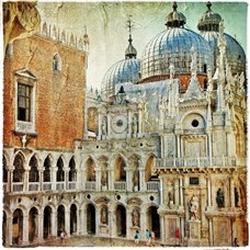Картина на холсте по фото Модульные картины Печать портретов на холсте Венецианский собор - Фотообои винтаж