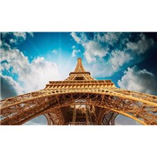 Картина на холсте по фото Модульные картины Печать портретов на холсте Эйфелевая Башня на фоне неба - Фотообои архитектура|Париж