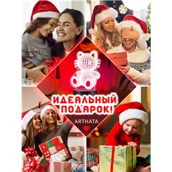 Детский ночник на батарейках светодиодный 3D котик