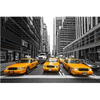Портреты картины репродукции на заказ - Такси на улице города - Фотообои Современный город