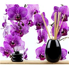 Картина на холсте по фото Модульные картины Печать портретов на холсте Сиреневые орхидеи - Фотообои цветы|орхидеи