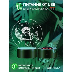 Детский беспроводной ночник в спальню медвежонок на ките