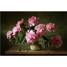 Картина на холсте по фото Модульные картины Печать портретов на холсте Розовые пионы в вазе - Фотообои цветы|другие