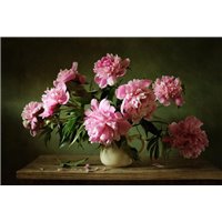 Портреты картины репродукции на заказ - Розовые пионы в вазе - Фотообои цветы|другие