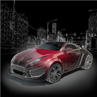 Красный автомобиль - Фотообои Техника и транспорт|автомобили