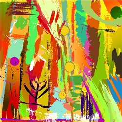 Абстрактная картина - Фотообои Яркие краски - Модульная картины, Репродукции, Декоративные панно, Декор стен