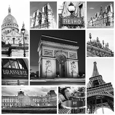 Картина на холсте по фото Модульные картины Печать портретов на холсте Париж - Черно-белые фотообои