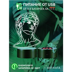 Декоративный светильник ночник на батарейках голова Давида