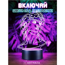 Декоративный светильник ночник на батарейках голова Давида