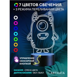 Светодиодный детский ночник на батарейках монстр циклоп