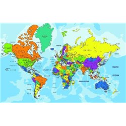 Политическая карта мира - Фотообои карта мира - Модульная картины, Репродукции, Декоративные панно, Декор стен