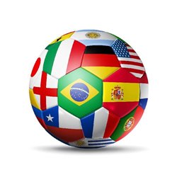 Футбольный мяч с флагами команд - Фотообои Креатив - Модульная картины, Репродукции, Декоративные панно, Декор стен
