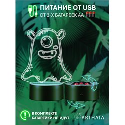 Светодиодный детский ночник в спальню монстр циклоп