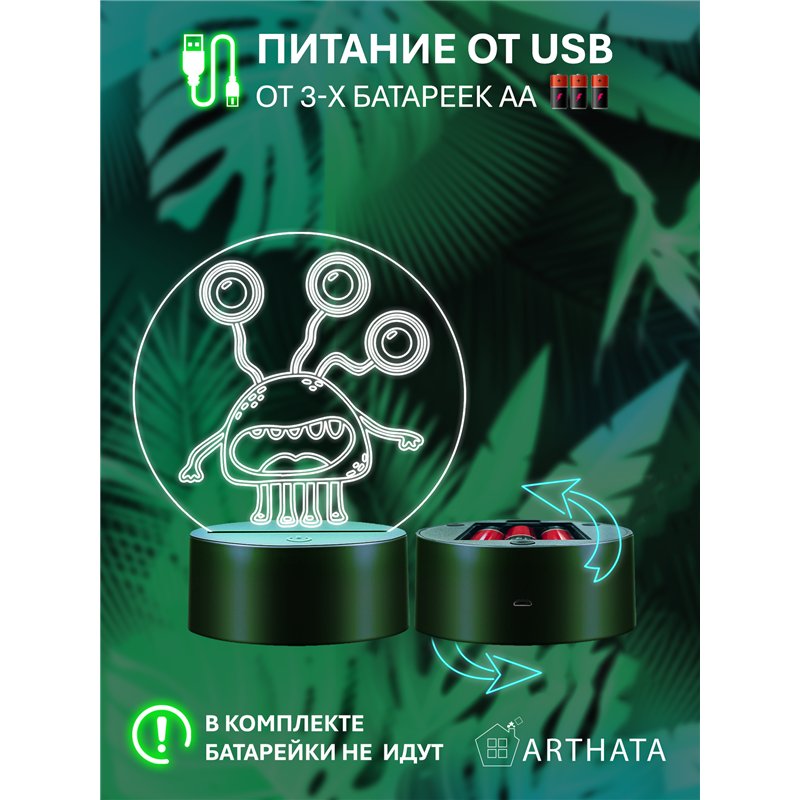 Светильник детский ночник светодиодный фигурка монстра
