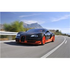 Картина на холсте по фото Модульные картины Печать портретов на холсте Bugatti на горных дорогах - Фотообои Техника и транспорт|автомобили