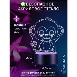 Детская лампа ночник на батарейках светодиодная обезьяна