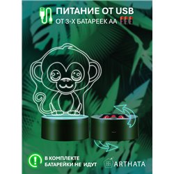 Детская лампа ночник на батарейках светодиодная обезьяна