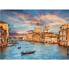 Картина на холсте по фото Модульные картины Печать портретов на холсте Гондолы на канале, Италия - Фотообои архитектура|Италия