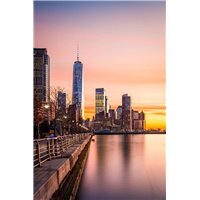 Нижний Манхэттен на закате - Фотообои Современный город|Манхэттен