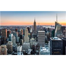 Картина на холсте по фото Модульные картины Печать портретов на холсте Нью-Йорк на рассвете - Фотообои Современный город|Нью-Йорк