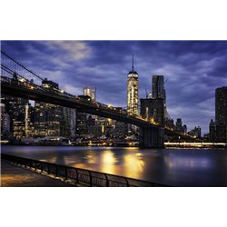 Ночной Манхэттен - Фотообои Современный город|Манхэттен - Модульная картины, Репродукции, Декоративные панно, Декор стен