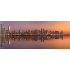 Картина на холсте по фото Модульные картины Печать портретов на холсте Панорама небоскребов в Дубай Марина - Фотообои Современный город|Дубаи